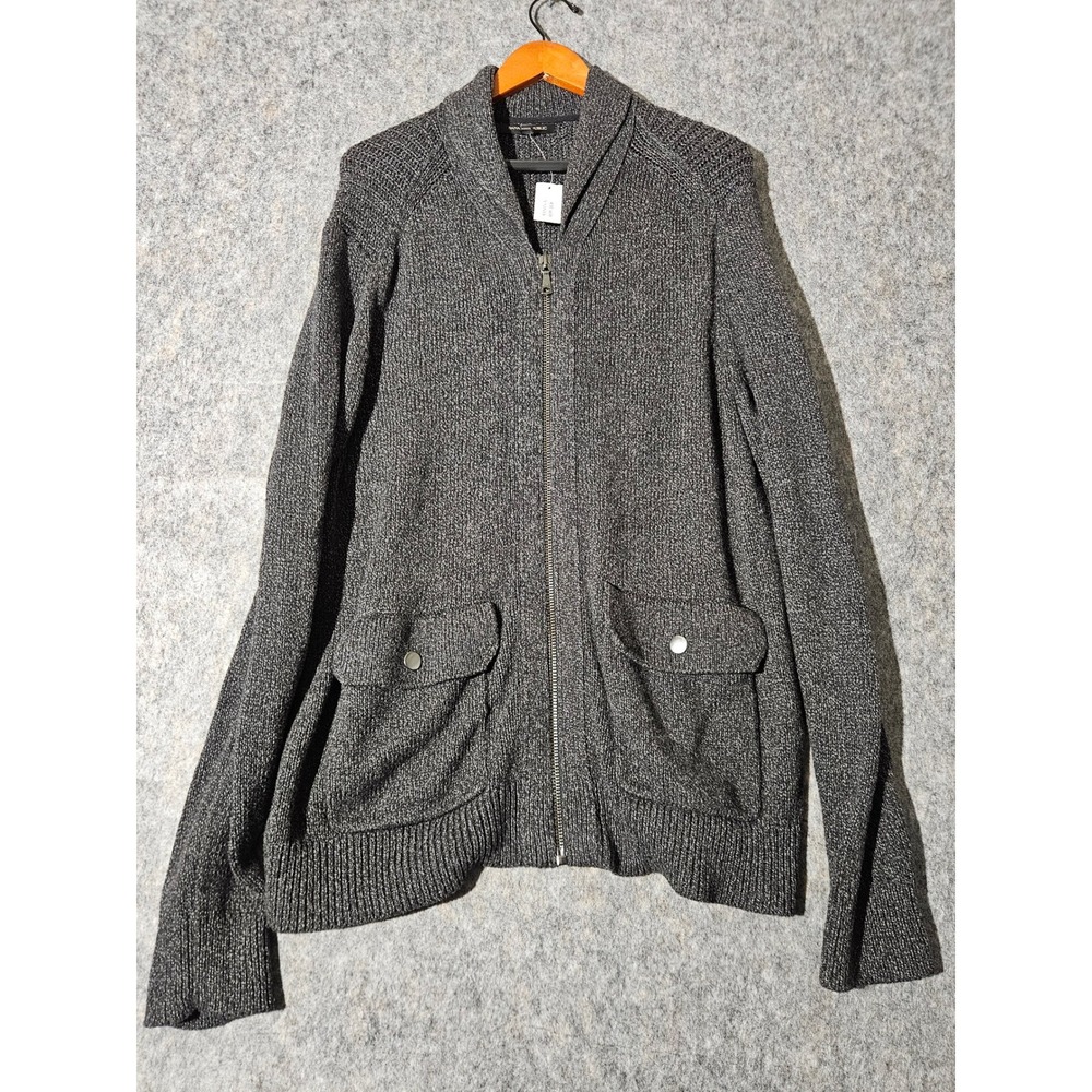 Banana Republic Men's Gray Full Zip Shawl Collar Cardigan Sweater XL Heavy Knit
